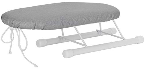 Mini Ironing Board Suitable for Home and Travel Use, Ironing Board with Collars and Cuffs (Anti-Stress Silver Fabric)