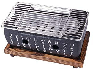 Plla de Barbacoa de sobremesa para Exteriores, de Acero Inoxidable, japonés, con tapete de Madera, Horno de carbón portátil