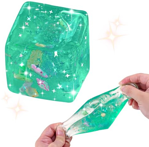Anboor Balle anti-stress avec coquillages bleu océan à l'intérieur - Jouet anti-stress pour adultes et adolescents