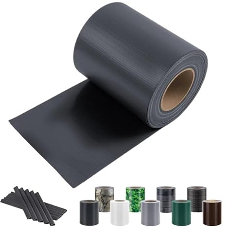 Sunnylaxx Strisce Frangivisto in PVC, 20m x 19cm, Antracite 450g/m² con 15 Clip Frangivento da Recinzione,Protezione Privacy per Giardino
