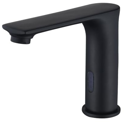 XJTNLB Waschtischarmatur Sensor Schwarz Automatischer Wasserhahn Warm Kalt Bad Waschbecken Armaturen Infrarot