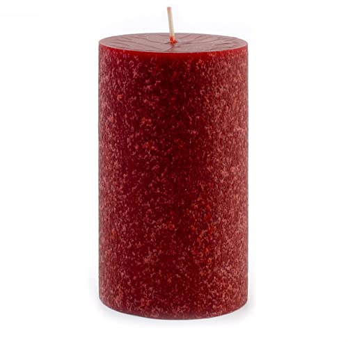 Root Candles Unscented Candles Premium Beeswax Blend Pillar Candle, 4 x 6-Inch, Garnet