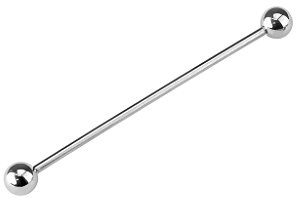 Paula & Fritz® Hantel Universal skivstång tung-Piercing Industrial öra silver stål ALLE stav tjock stav lång kula storlek e rostfritt stål, colore: silver, cod. BS-121666