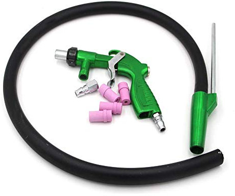 Chiloskit Kit de pistola de arena PS-2 con 4 boquillas de cerámica de 5 mm y 6 mm (láser de arena+4 boquillas)