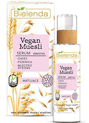 Bielenda Vegan Muesli - Effect Matte And Well Moisturized Skin, Visibility Of Skin Imperfections Reduced - Vegan Muesli Matting Serum Oat + Wheat + Rice Milk - 30 ml