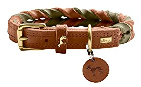 Halsband Solid Education Duo Farbe Cognac/Oliv, Größe 50