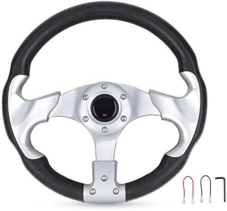 BYNYXI Volante de Carreras de Coche, Volante de Carreras Deportivas de 320 mm con 6 pernos, Volante de Deporte Universal para Rally, Carreras, Deriva, Volante Deportivo de Aluminio Profundo