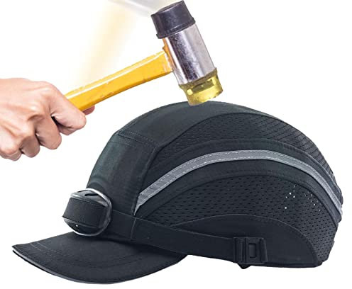 Bump Cap, Hard Hat, Baseball Cap - Silent Safety Helmet with Adjustable Strap, High Vis Head Protection