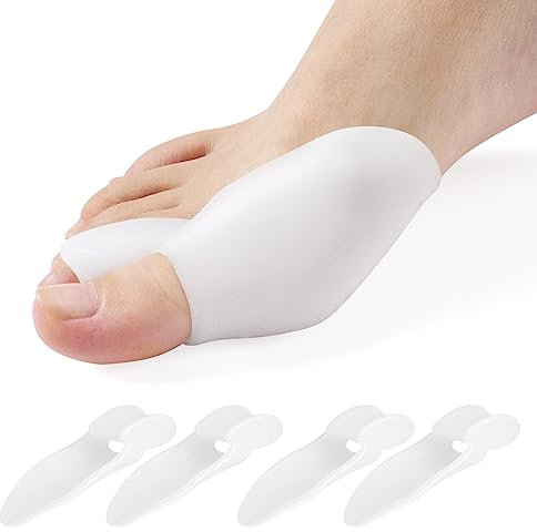 ACWOO Divaricatore Alluce Valgo, 4 pezzi Separatore Dita Piede in Silicone, Tutore Alluce Valgo Correttore per Rilassare, Divaricare e Allungare le Dita, Taglia Unica, Unisex