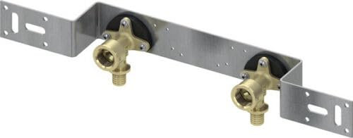 Tece 16/20/25/32 DVGW Messing Wandscheibe Winkel Kupplung T-Stuck (Montageeinheit für Waschtisch mit Wandscheiben 16 x RP 1/2 Standard Messing, 150mm (Nr.740115))
