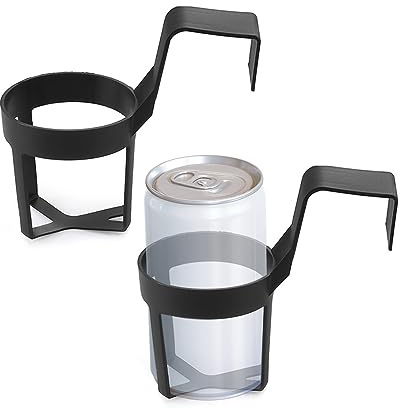 GVSAVY 2-Pack Car Cup Holder, Beverage Bottle Holder, Portable Car Holder, Plastic Car Cup Holder, Multipurpose Storage Rack (Black), 14*7cm