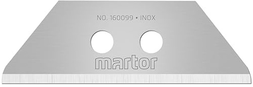 MARTOR 10 x Hoja trapezoidal, hoja de recambio Cúter, Cuchillo de seguridad, 19 mm, afilado, en dispensador, 2 veces utilizable, No. 160099