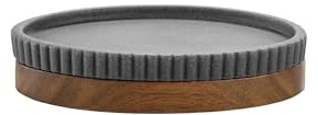 Douceur d'Intérieur, portasapone (14 x 9,5 x 2,8 cm) Niagara, Antracite, poliresina e Acacia