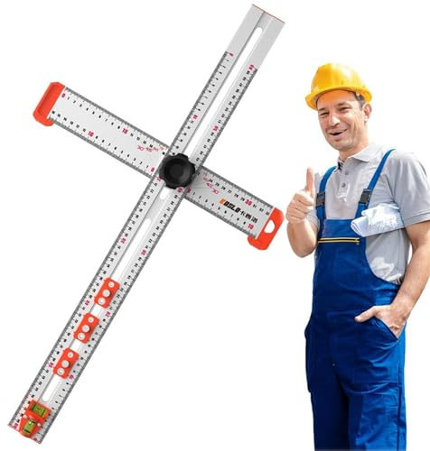 Righello angolare ad alta precisione 2 in 1, righello di posizionamento per foratura, regolabile, in lega di alluminio, per la lavorazione del legno, strumento di marcatura