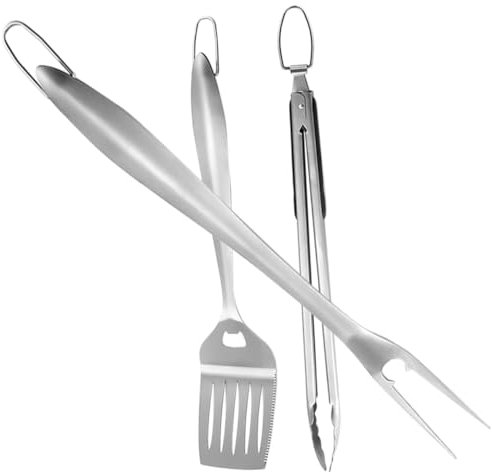 INOOMP 1satz Edelstahl Grillwerkzeug Teilig Mit Aufbewahrungsbox BBQ Zubehör Für Grillen Camping Picknick Leicht Und Tragbar Vielseitig Einsetzbar Einfach Zu Lagern Und Mitzunehmen