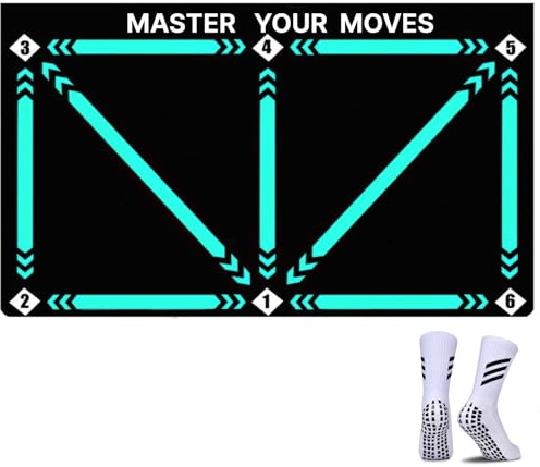 Vasedos Offical XL 90x60 Cm Pro, Football Training Mat with Socks, Football training equipment, perfect football gifts for boys non-slip Carpet for Ball Control Practice