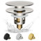 Hibbent Universaler Waschbeckenstöpsel (25-46mm), edeles Messing-Federkern-Druckventil,Pop-Up Abflusssieb Stöpsel für Waschbecken, Ersatz für Badewannen- und Küchensinkstopfen -Gebürstetes Nickel