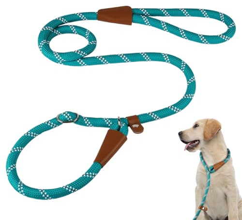 Justerbart Hundkoppel för Valpar Små Mellanstora Hundar Reflekterande Kattkoppel Nylon för Träning Utomhus Löpning Promenader (Blå, 1,8M)