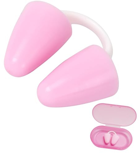 YEAMLTE Bouchons de Nez de Natation,Silicone Pince Nez Natation Adulte Enfant, Réutilisable Protecteur avec Boîte Swim, pour Formation Débutants (Rose, Enfants)