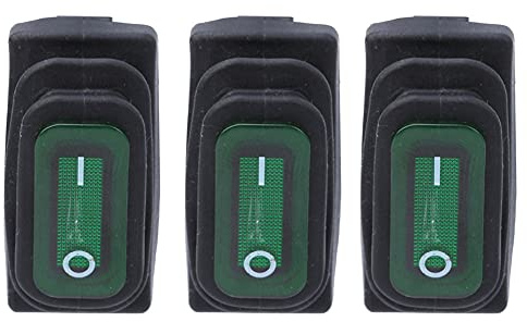 3 PCS Interrupteur étanche lampe 3 broches Type de navire sur/à partir de 250VAC / 125VAC pour la lumière (Grün)