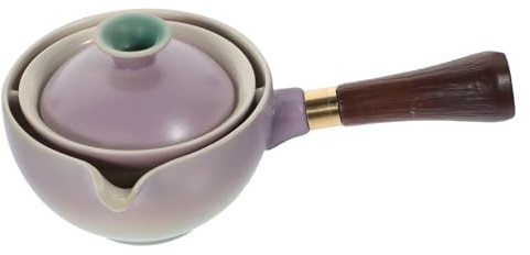 Teiera Girevole in Ceramica 160ml Manico Laterale Porpora