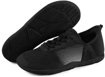Hike Footwear HF Stride – Hands-Off & Ergonomic Barefoot Shoes for Women Men, Thin Sole & Ultra-Light, Effortless Daily Wear Unisex, Black, 9-9.5 Wide Women/7-7.5 Wide Men