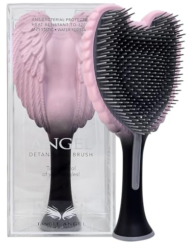 Tangle Angel Cepillo para desenredar el cabello para mujer, cepillo antiestático con alas de ángel para cabello húmedo y seco, cepillo desenredante de cerdas flexibles para cabello liso, ondulado y