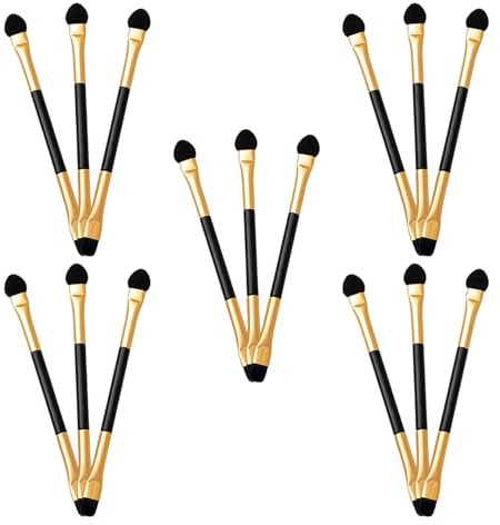 Uonlytech Set de 15 Pinceles de Sombra de Ojos de Doble Punta para Maquillaje Profesional y Personal, Aplicadores Flexibles para Difuminar, Barras de Sombra de Ojos Mini, Adecuado para Uso