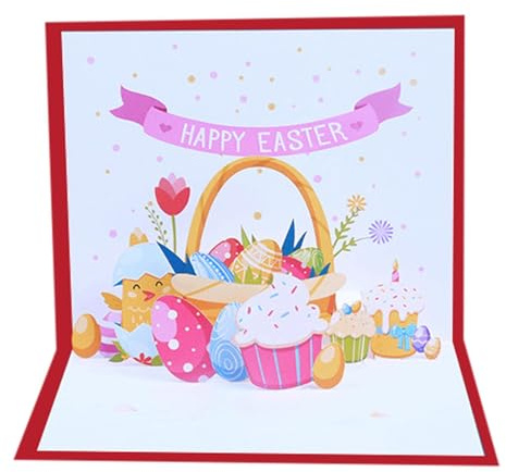 Biglietti di Pasqua, biglietto di auguri 3D, scultura di carta con design festivo, cartoline con busta inclusa, regalo souvenir per moglie, fidanzata, bambini, feste primaverili