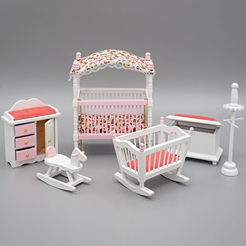 Odoria 1/12 Miniature Baby Nursery Furniture Set Dollhouse Accessories