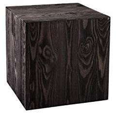 DECOKTIVO Holzständer, Holzblock, Baumstamm Deko, Bodenwindlicht Säule, Blumensäule Holz, Dekosäule, Stabil und Langlebig, Schwarz, 30x30x30 cm