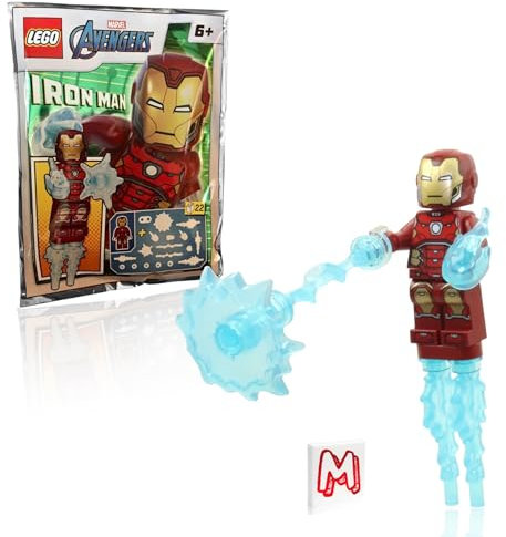 Marvel Lego Super Heroes Minifigure - Iron Man (with Silver Hexagon and Power Blasts) 76166