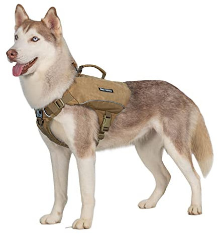 OneTigris CAMELUS Hunderucksack Reißen Camping Wandern Hundebackpack für M/L Größe Hunde (L, Coyote Braun)