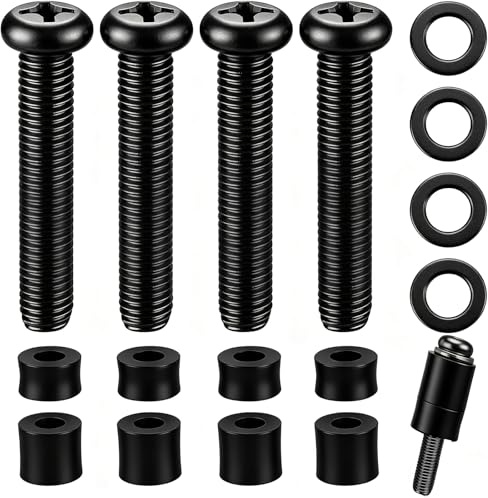 M8 Screws for Samsung TV M8x45mm, Pitch 1.25mm TV Mounting Bolts Screws with 25mm Long Spacers Work with Samsung 42“ 50 55 60 65 70 75 82 (Black)