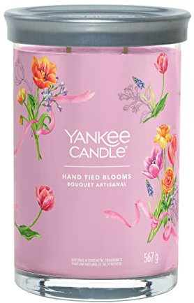 Yankee Candle Candela profumata firmata, candela grande in bicchiere con fiori legati a mano, con doppio stoppino, miscela di cera di soia, candela a lunga combustione, regalo perfetto per le donne
