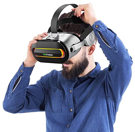 VR-headset för telefon | Visuella vidvinkelglasögon i helskärm 3D-glasögon, justerbart pupillavstånd förhindrar trötthetsglasögon för filmer, spel, VR-glasögon Ximan