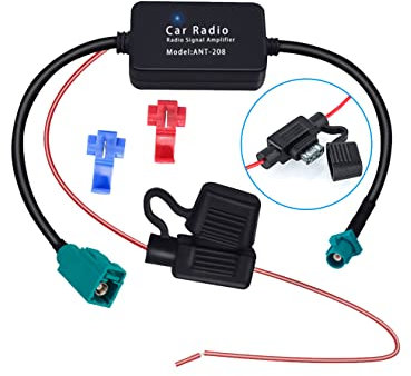 Vecys FM/AM DAB DAB+ Auto Antenne Signalverstärker Booster Fakra Z Männlich auf Weiblich Adapter 12V Digital Radio Antenne Splitter Antenne Verstärker für Audio Stereo Digital Car Radio