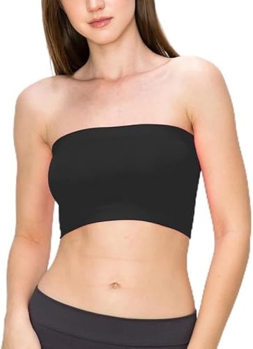 BODYWEAR LTD Ladies Boob Tube Strapless Vest Bra Crop Elastic Stretch, Fashionable – Sweat Free - for Workout, Beach/Summer & Cocktail Parties
