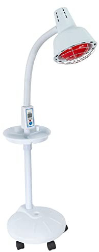 GMSLuu Lampada a Infrarossi 275W, Piantana con Luce Rossa Regolabile in Altezza e Temperatura 8-70°C Base 30cm per Terapia Muscolare