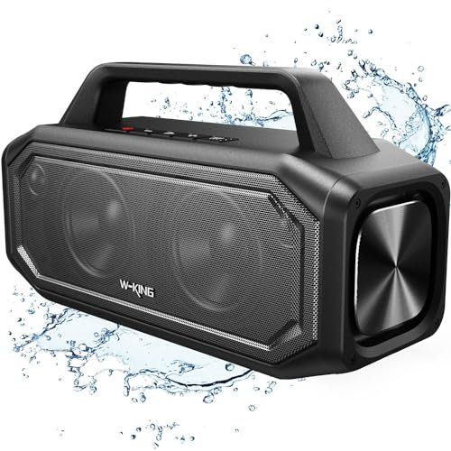 W-KING 80 W Bluetooth Lautsprecher, Kabellos, Tragbar für Outdoor, Mit Bass-Boost, Stereo-Kopplung, Umgekehrtes Laden, IPX6 Wasserdicht, Freisprechen