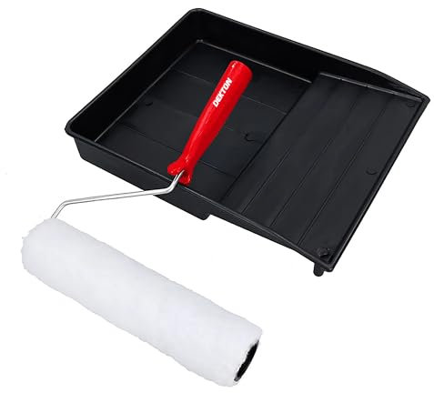 Dekton 9 Roller And Tray Emulsion Ceilings And Walls - Woven roller for emulsion| Ideal for emulsion paints on walls and ceilings| Medium Pile Woven Fabric Sleeves| Durable Finish| Seamless Repairs