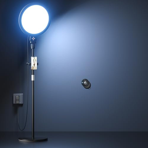 mmcrz Grand anneau lumineux avec support lumineux de 165 cm, anneau lumineux professionnel 6500 K pour selfie, photographie vidéo en studio, TikTok, YouTube, flux en direct, enregistrement vidéo