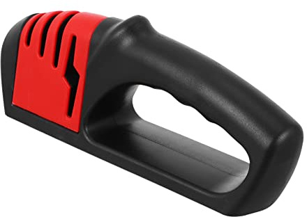 Healifty Manual Knife Sharpener 4-Stage Handheld Tungsten Steel and Diamond Polisher for Kitchen Scissors and Outdoor Use Portable Sharpener Tool