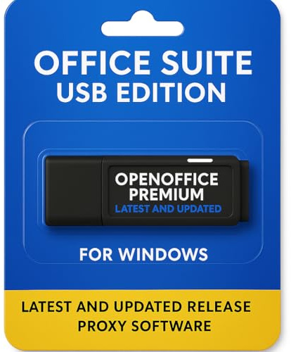Apache OpenOffice Premium Edition for Windows 11-10-8-7-Vista-XP | Full Office Suite | Alternative to Microsoft Office | No Subscription Required | Compatible with Word, Excel and PowerPoint 32GB USB