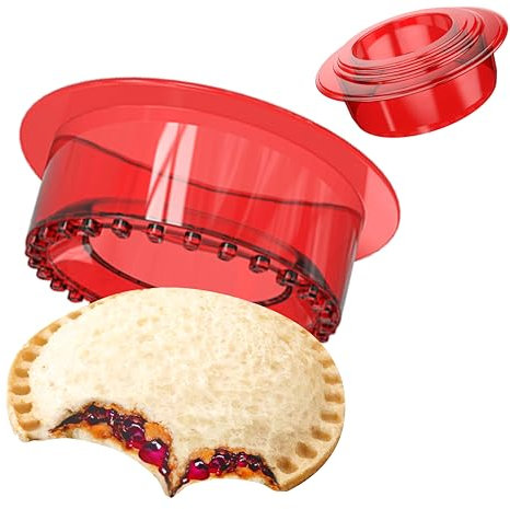 YUMKT Set da 5 pezzi per sandwich, include pressa per sandwich, pancake, biscotti, pane e sigillante, per bambini, ragazze, ragazzi, panini e panini (rosso)