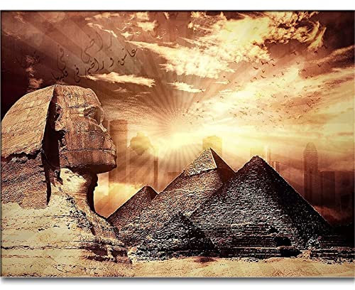 Qinzhao DIY 5D Diamond Painting Full Set,Ägyptische Pyramiden Diamant Bilder für Erwachsene Kinder Stickerei Kreuzstich Voll Kristall Rhinestone Haus Wand Dekoratione Square Drill,50x70cm
