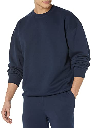 Amazon Essentials Sudadera de Cuello Redondo, Holgada (Disponible en Talla Grandes y Largos Especiales) Hombre, Azul Marino, L