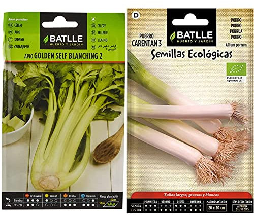 Semillas Batlle Apio GOLDEN SELF BLANCHING 2 & Puerro Grueso de Carentan 3 - ECO