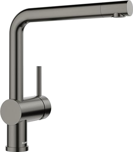 BLANCO LINUS | Küchenarmatur in satin dark steel | Hochdruck | Rückflussverhinderer | Keramik Kartusche | Gesicherte Wasserqualität & wassersparend