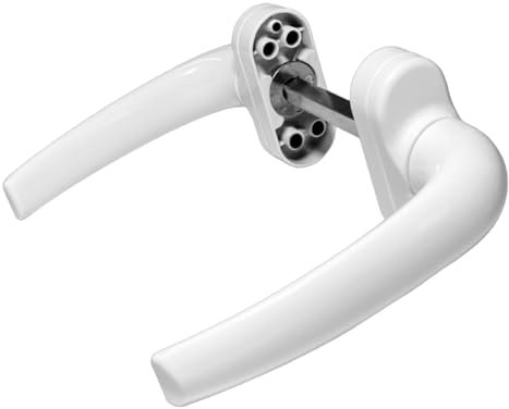 Sivenci - Ensemble de Poignées de Porte en Aluminium | Poignée Rosette | Plaque Ovale | Avec Embout | Carré de 8 mm | Manivelle Réversible | Blanc